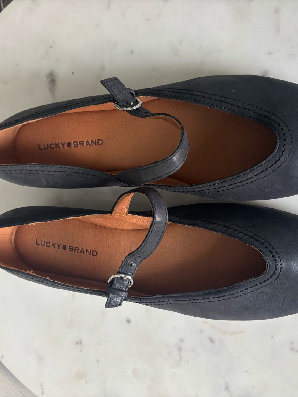 Lucky Brand Black Mary Jane Ballet Flats with Buckle Strap